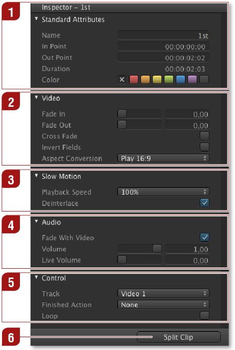 4.14 Inspector: Standard Attributes, Video & Audio screenshot