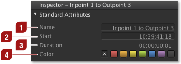 4.15 Inspector: Event Specific Attributes screenshot