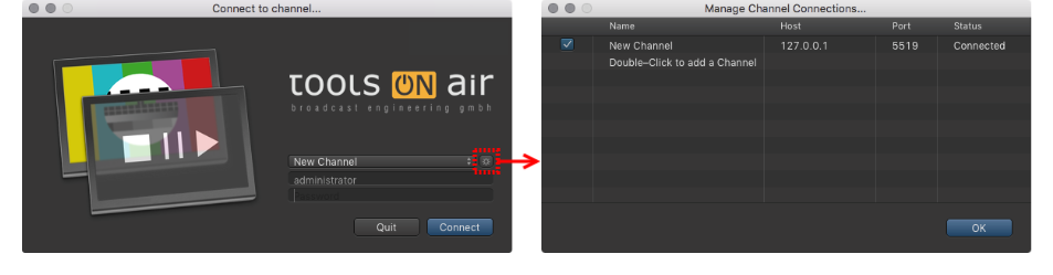 2.1 Managing Just Live v2.0 Channel Connections screenshot