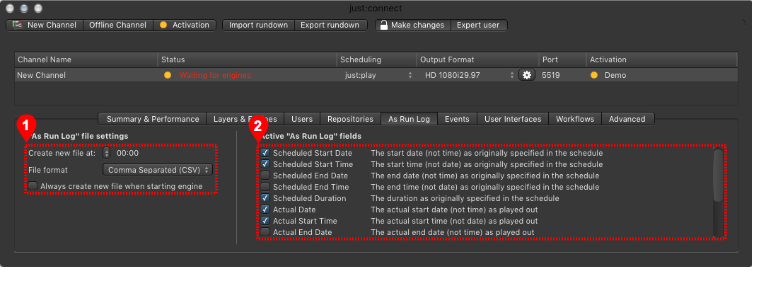 12.8 As Run-Log (v2.0) screenshot
