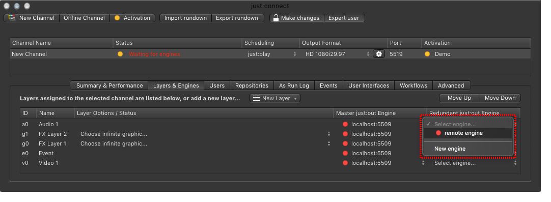 13.22 Assigning An Existing Engine To One/Several Layers Of A Channel (v2.0) screenshot
