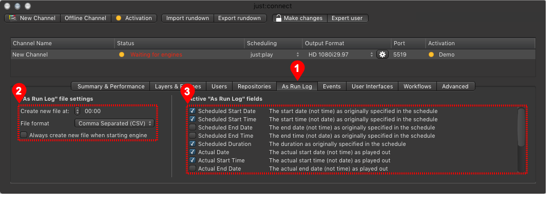 13.28 Configuring The 'As Run Log' File (v2.0) screenshot 2