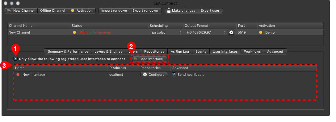 13.30 Restricting The Interfaces Which Can Connect To A Channel (v2.0) screenshot