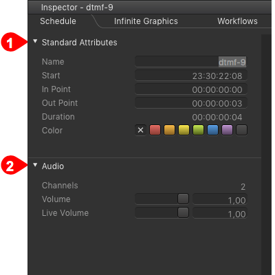 5.11 Inspector: Audio Specific Attributes (v2.0) screenshot