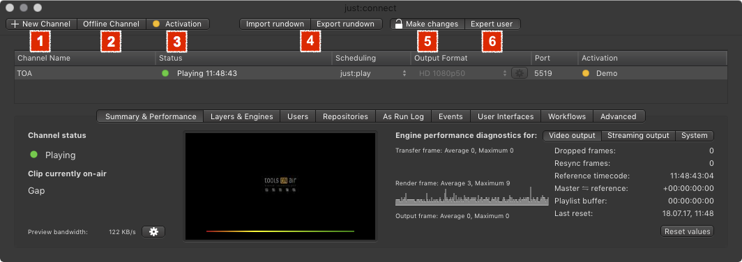 11. just:connect User Interface Overview (v2.5) screenshot 6
