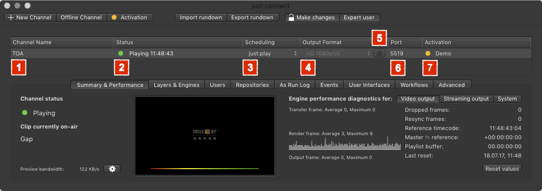 11. just:connect User Interface Overview (v2.5) screenshot 7