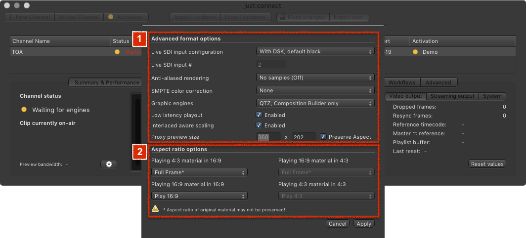 13.5 Output Format Settings of a Channel (v2.5) screenshot 3