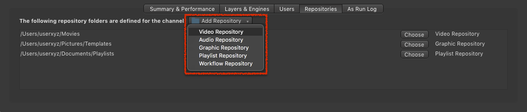 13.12 Defining & Overriding Repository Folders of a Channel (v2.5) screenshot 1