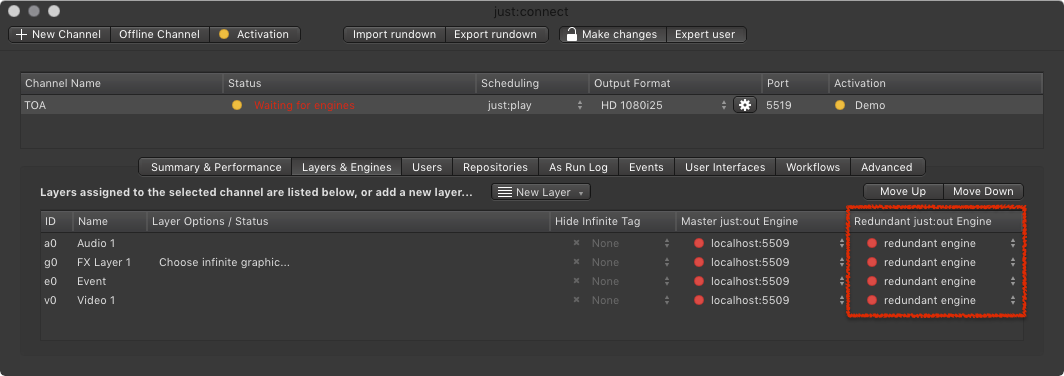13.17 Assigning an Engine to a Channel with Redundancy (v2.5) screenshot 2