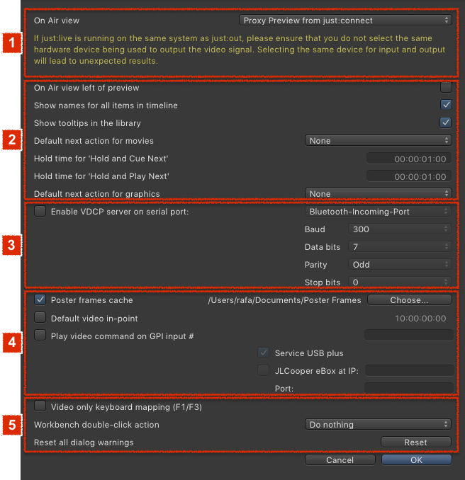 3. Just Live User Interface Overview & Preferences (v2.5) screenshot 2