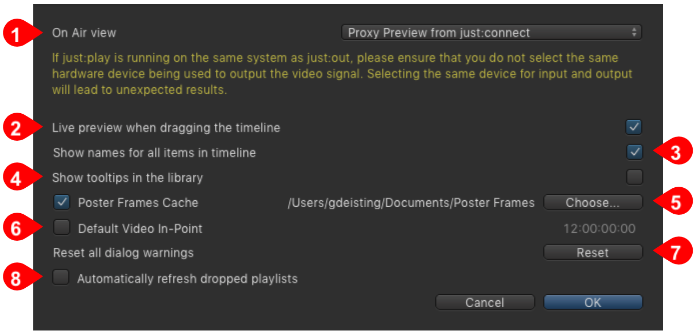 3. Just Play User Interface Overview & Preferences (v2.5) screenshot 2