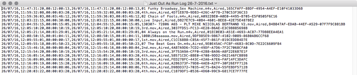 13.20 Configuring the 'As Run Log' File (v2.5) screenshot 1
