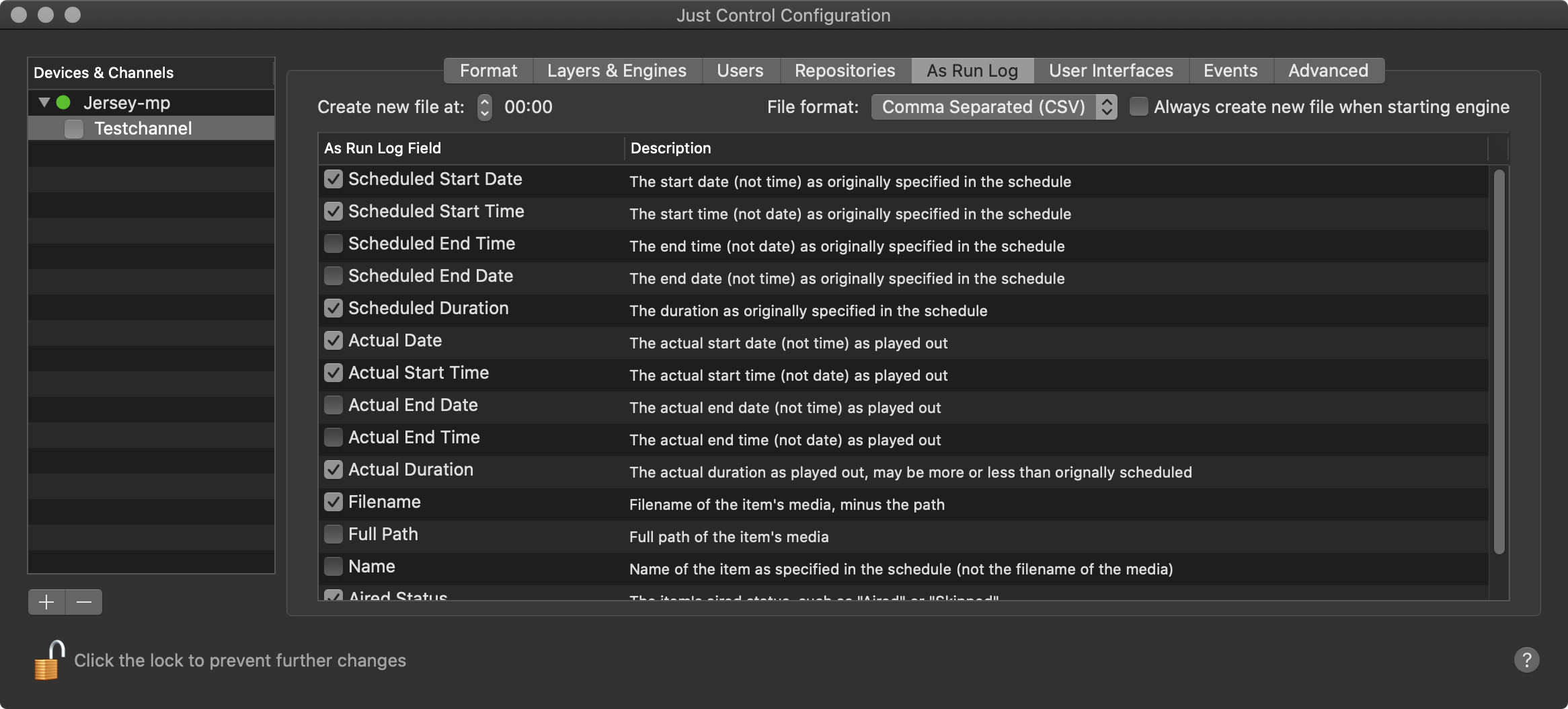 12.8 Channel - As Run-log (v3.0) screenshot