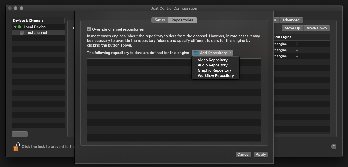 13.17 Defining & Overriding Repository Folders of a Channel (v3.0) screenshot 2
