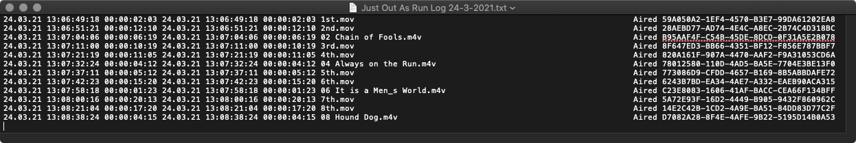 13.18 Configuring the 'As Run Log' File (v3.0) screenshot 1