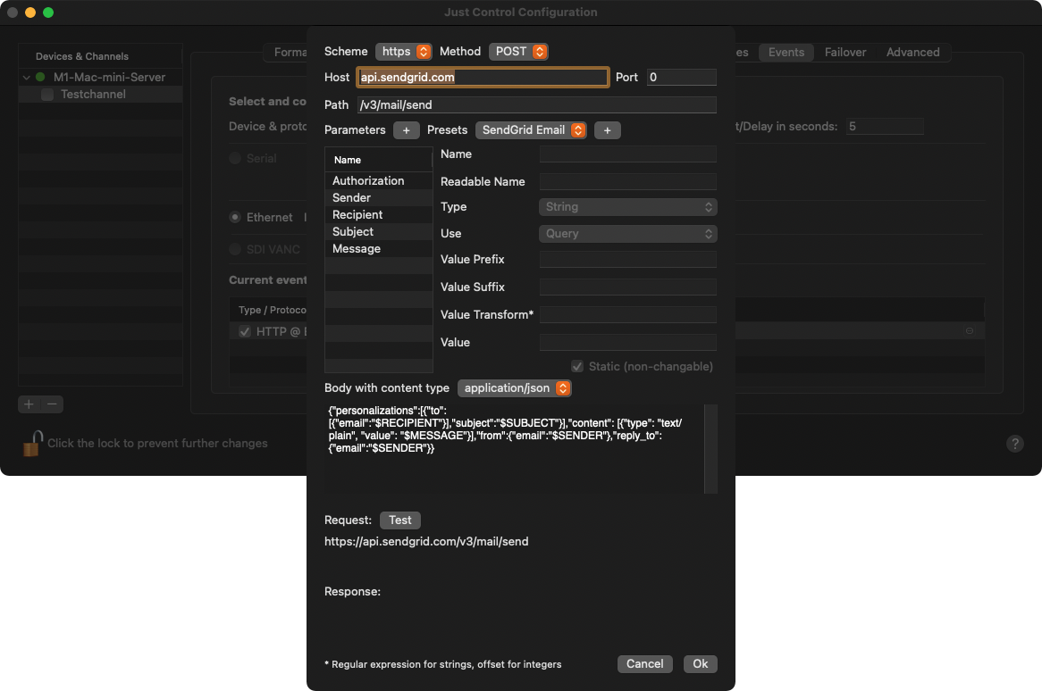 How to setup a mail notification event using SendGrid (v3.5) screenshot 6