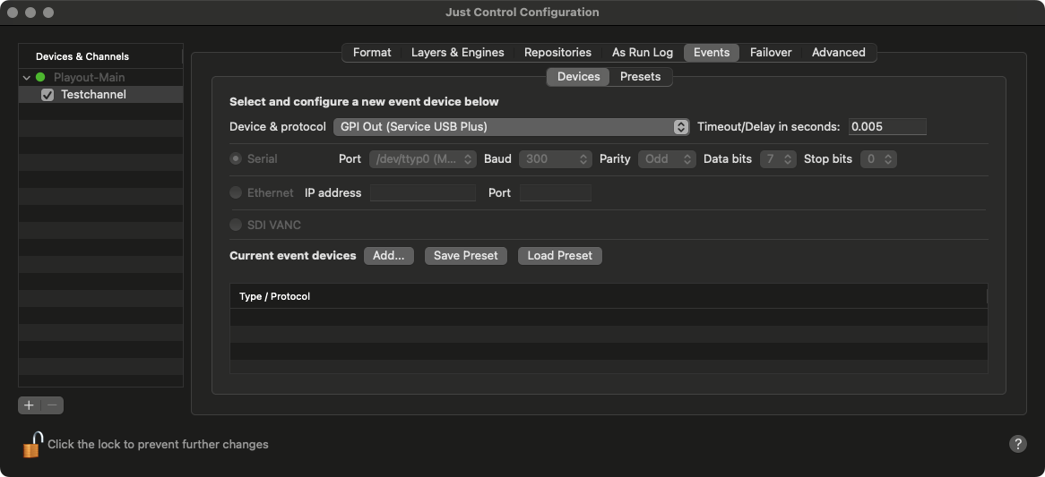 12.8 Channel - Events Tab (v.4.x) screenshot 1