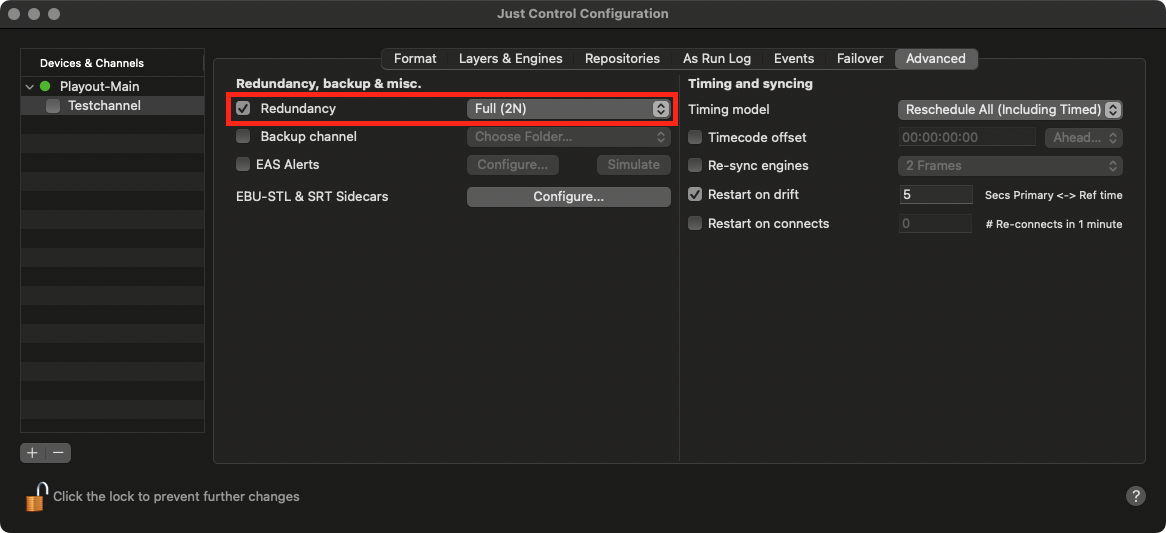 13.15 Assigning an Engine to a Channel with Redundancy (v.4.x) screenshot