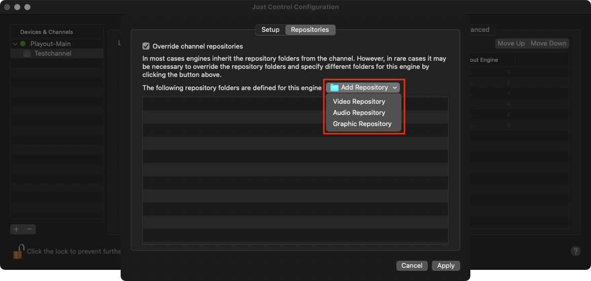 13.16 Defining & Overriding Repository Folders of a Channel (v.4.x) screenshot 2