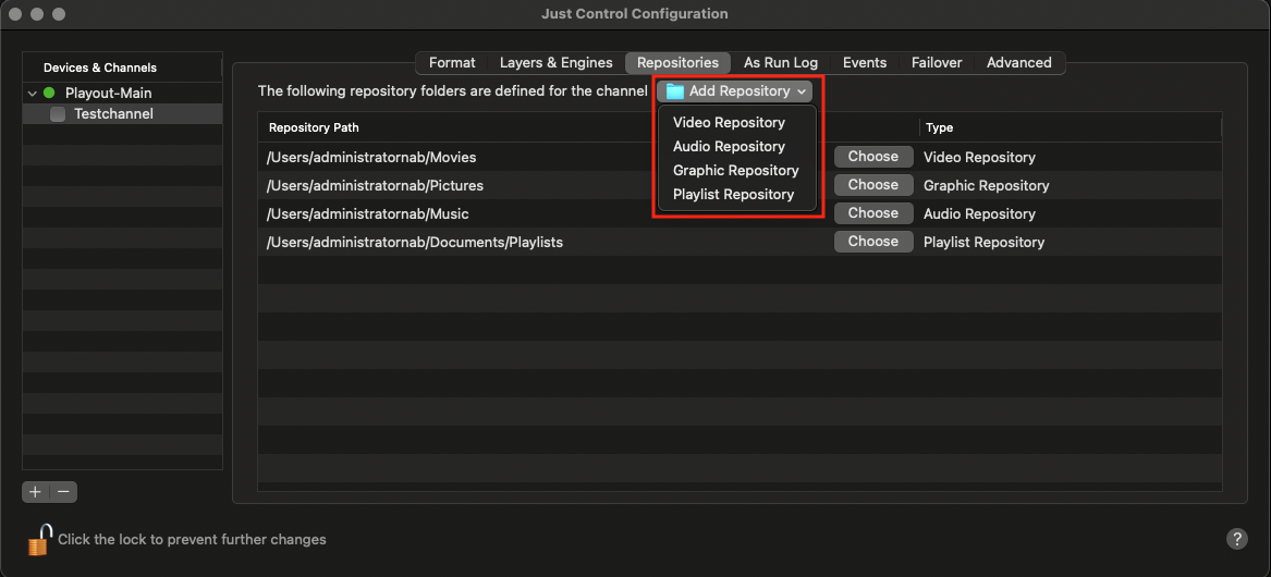 13.16 Defining & Overriding Repository Folders of a Channel (v.4.x) screenshot 1