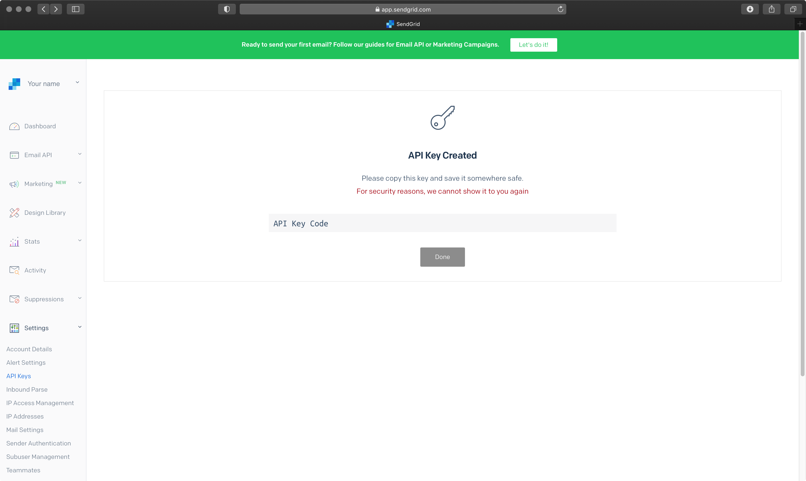 How to setup a mail notification event using SendGrid (v.4.x) screenshot 3