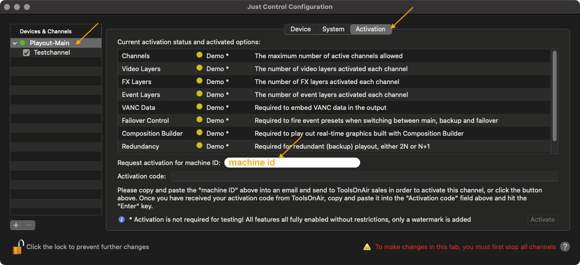 Get the Machine ID for Just Live Activation v.5.x screenshot 2