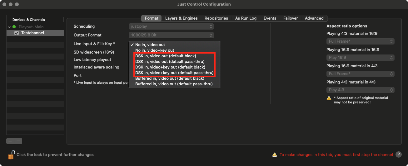 5.2 DSK-based Switch to Live Configuration (AJA only) (v.5.x) screenshot 1