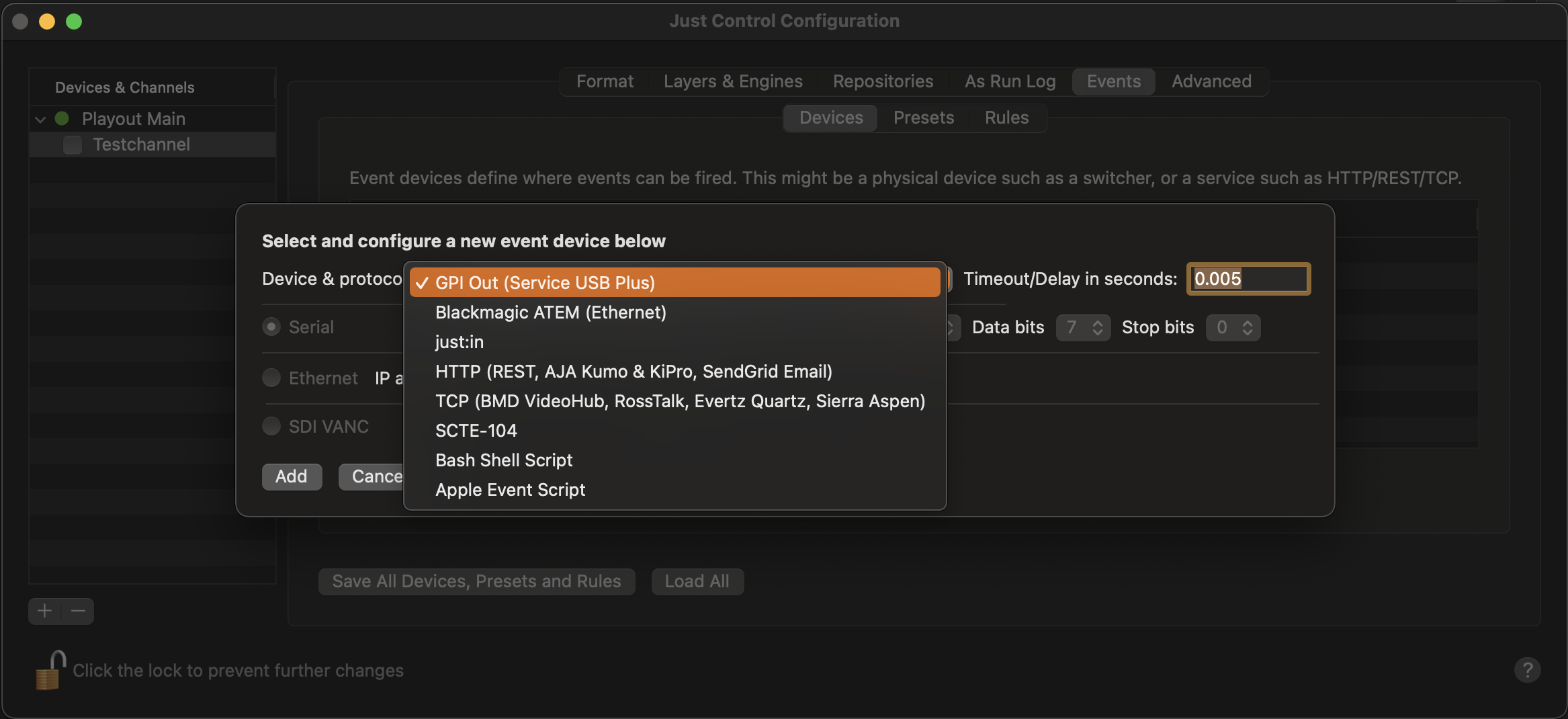 13.18 Configuring Event Devices/Presets and Rules (v.5.x) screenshot 2