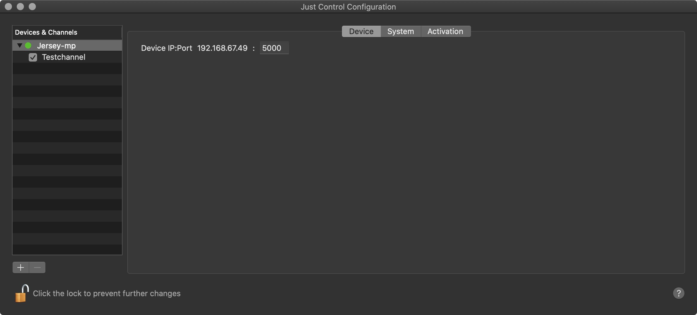 12.1 Device - Device Tab (v.2025.x) screenshot