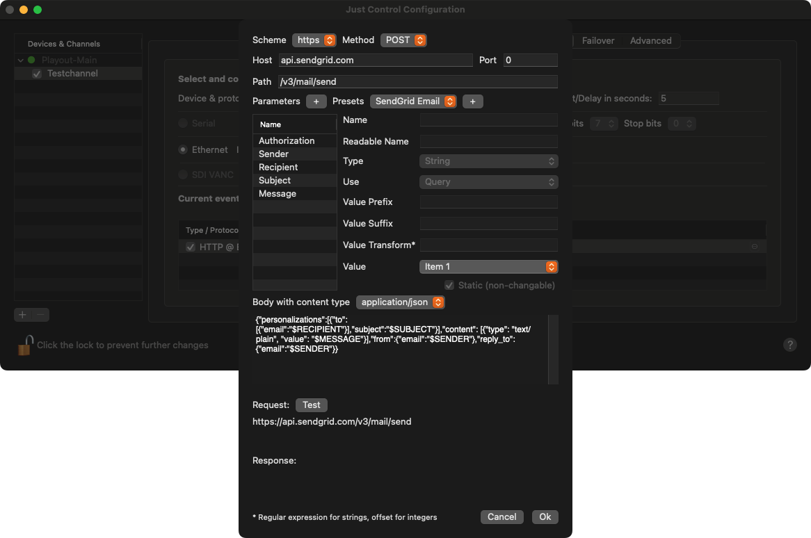 How to setup a mail notification event using SendGrid (v.2025.x) screenshot 6