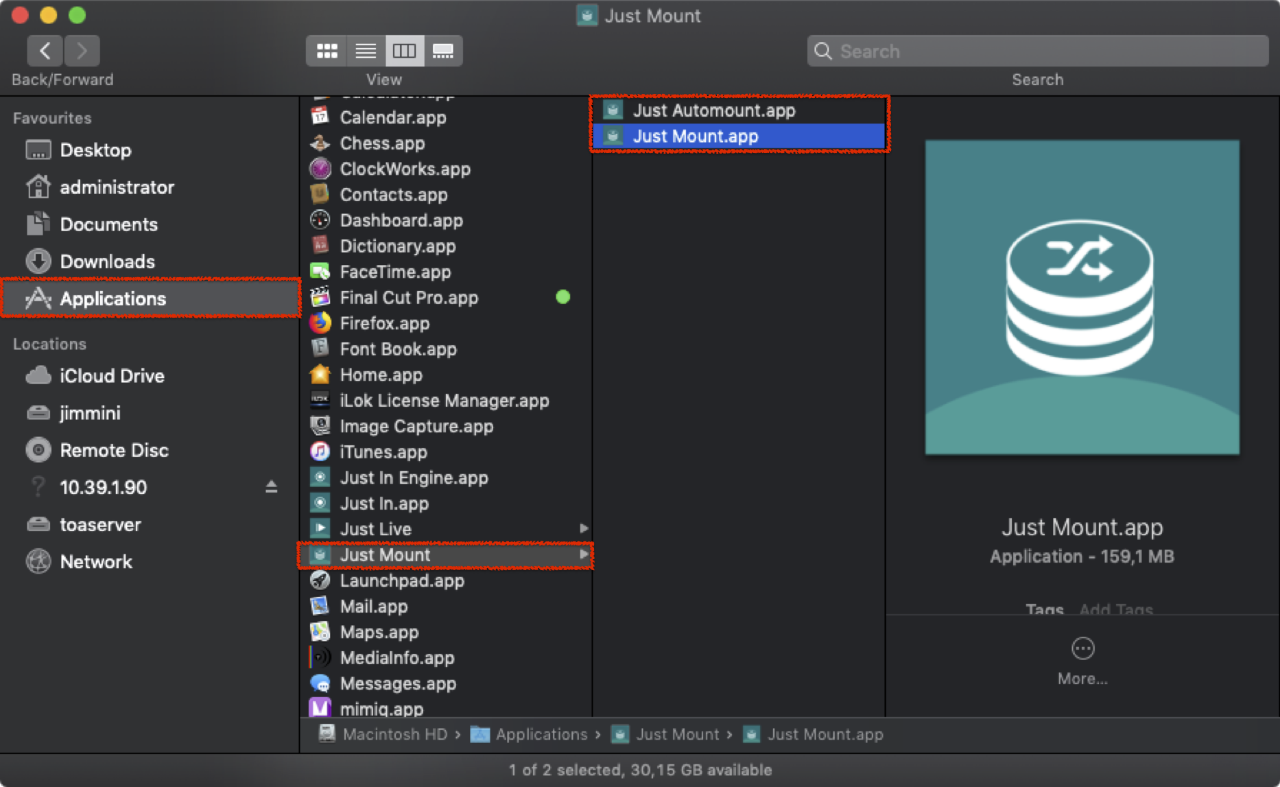 Connecting to Just Store with a Mac (Just Store v3.0) screenshot 5