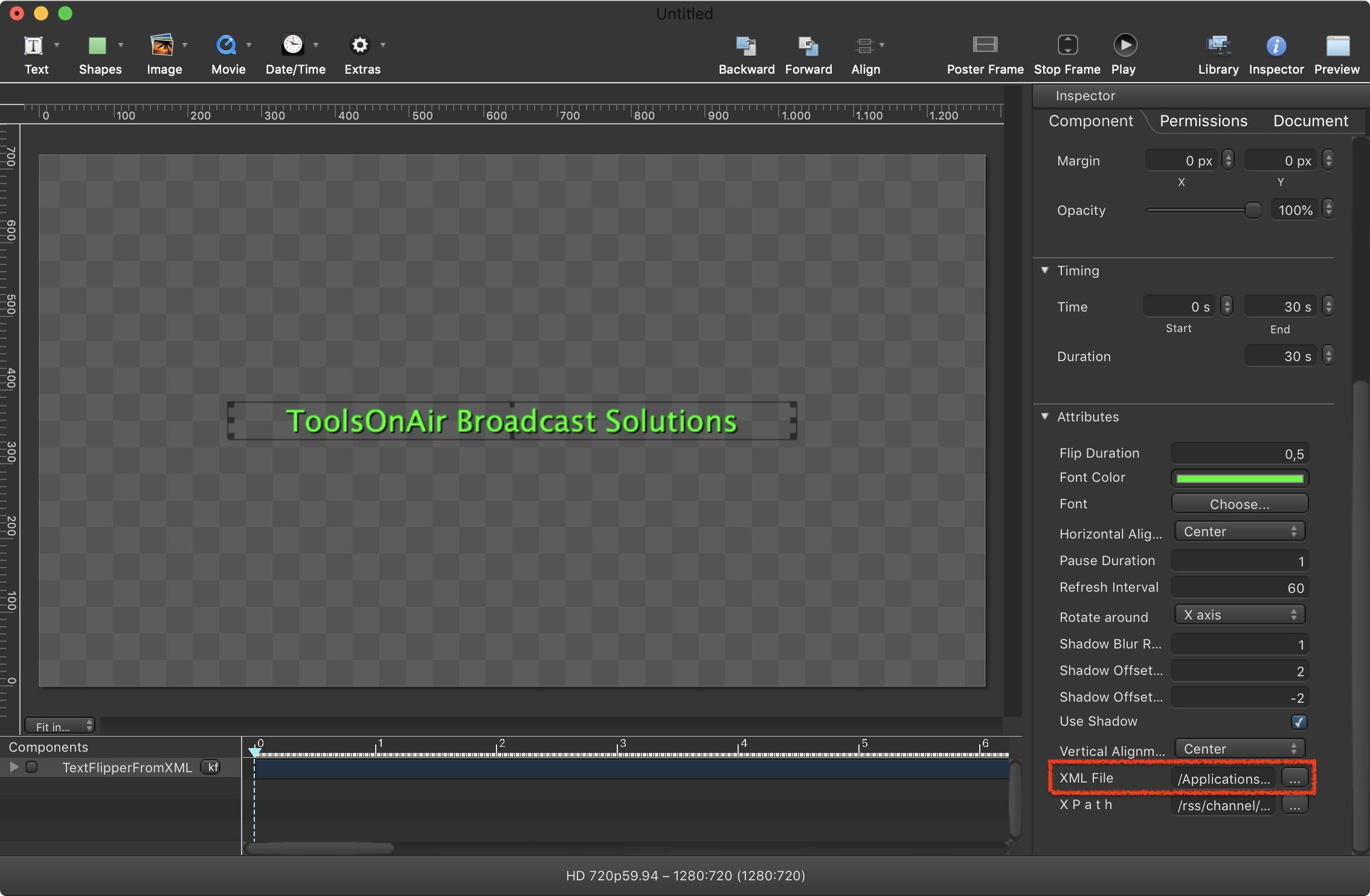 Using http-based XML and RSS Sources in Composition Builder with macOS 10.13 or later screenshot 6